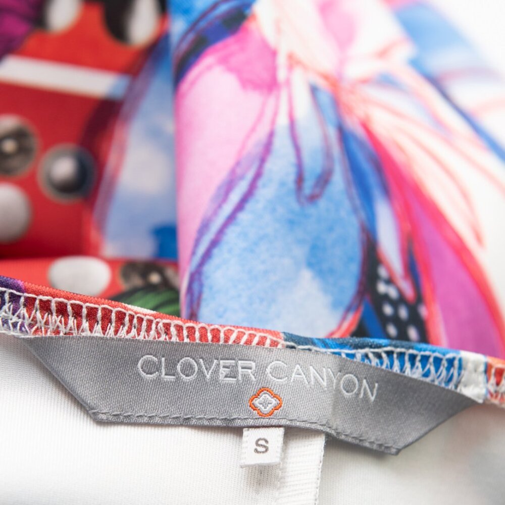Clover Canyon Floral Geometric Print Multicolor Halter Neck Colorful Size Small - Picture 3 of 6